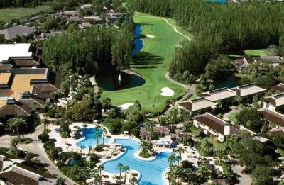 Aerial View of Super Pool and 18th Green