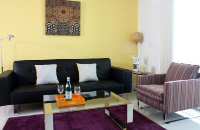 Sunny living room in our one bedroom apartment - Brickell