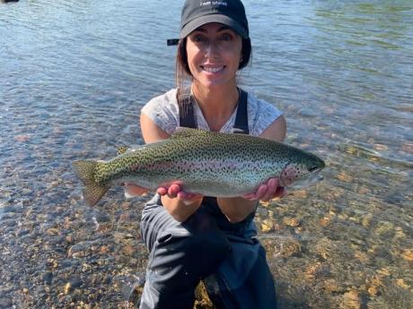 Another big rainbow caught on a fly rod