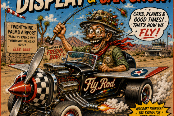Twentynine Palms Airport Historic Airplane Display & Car Show
