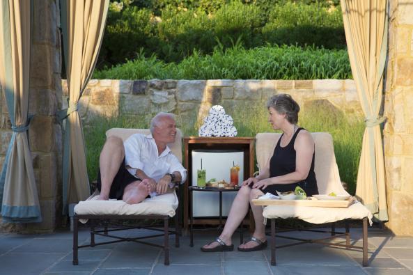 Couple relaxing at Spa Pool