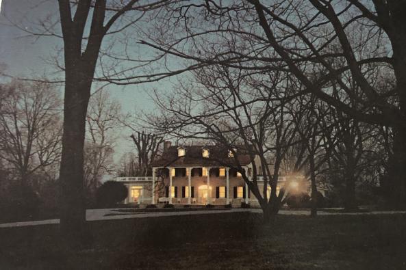 Main house at night