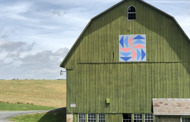 Edgeley Grove Farm Barn Quilt on Building