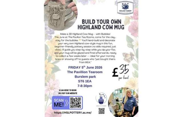 Build your own Mug highlands cow style with The Pavillion Tearooms with HSL Pottery