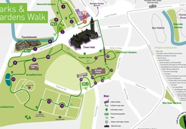 Rochdale Town Centre - Parks & Gardens walk
