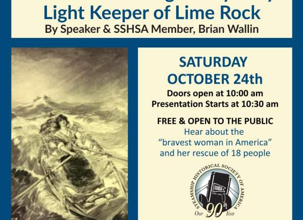 SSHSA Speaker Series: Ida Lewis, The Legendary Lady Light Keeper of Lime Rock