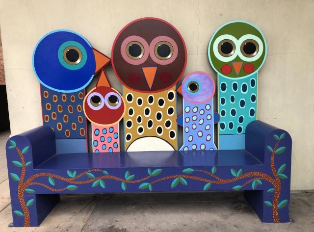 Family Owl Bench