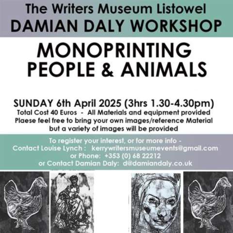 Monoprinting People & Animals with artist Damian Daly