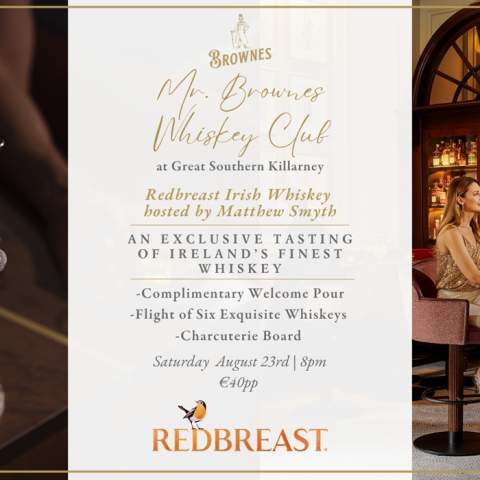 Mr. Brownes Whiskey Club at Great Southern with Redbreast Irish Whiskey
