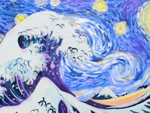 Paint Starry Night Over The Great Wave at Moxy Bristol