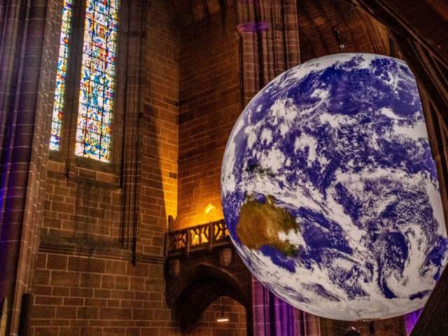 Gaia by Luke Jerram at Bristol Cathedral