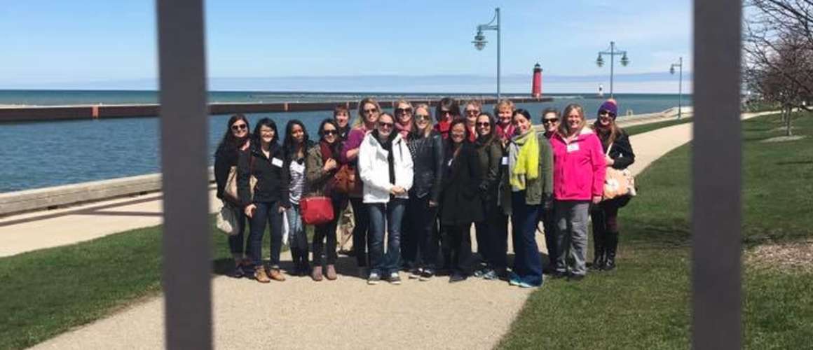 Lake Michigan, group next to harbor