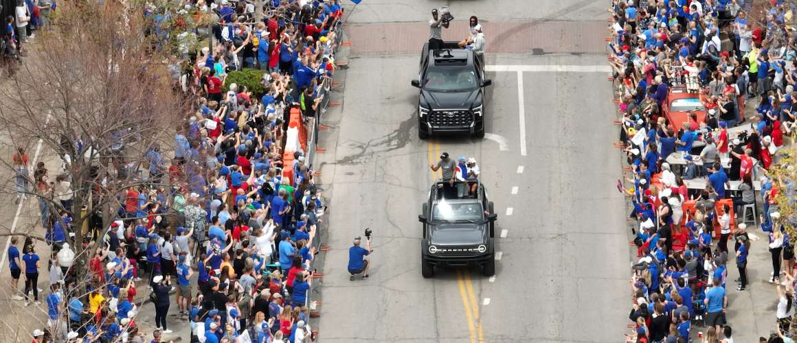 2022 National Championship Parade in Downtown Lawrence