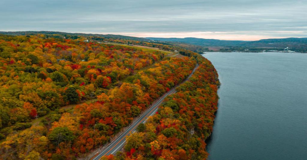 Seneca Lake Scenic Byway - Fall Aerial