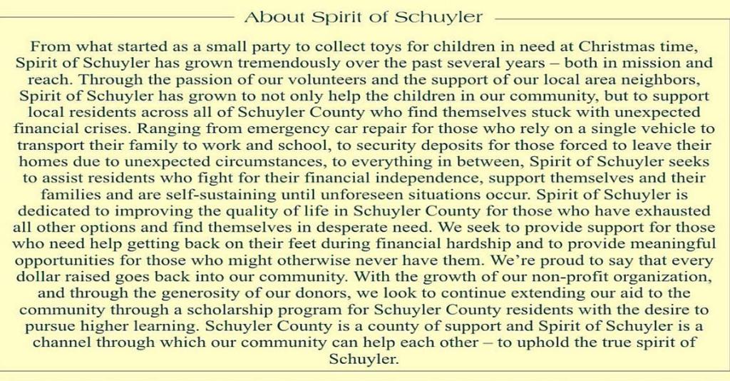 Spirit of Schuyler - About Us Banner