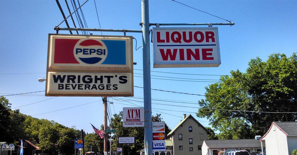 Wright's Beverages - Roadside Sign