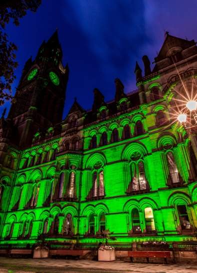 Buildings Go Green For Halloween