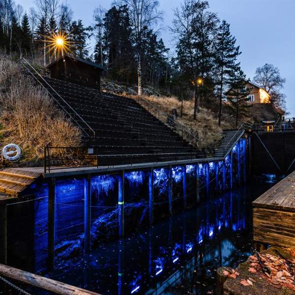 Light art in Ørje locks