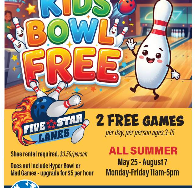 Kids Bowl Free at Five Star Lanes
