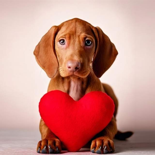 Valentine's Day Puppy Yoga