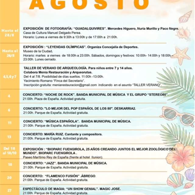 August cultural agenda