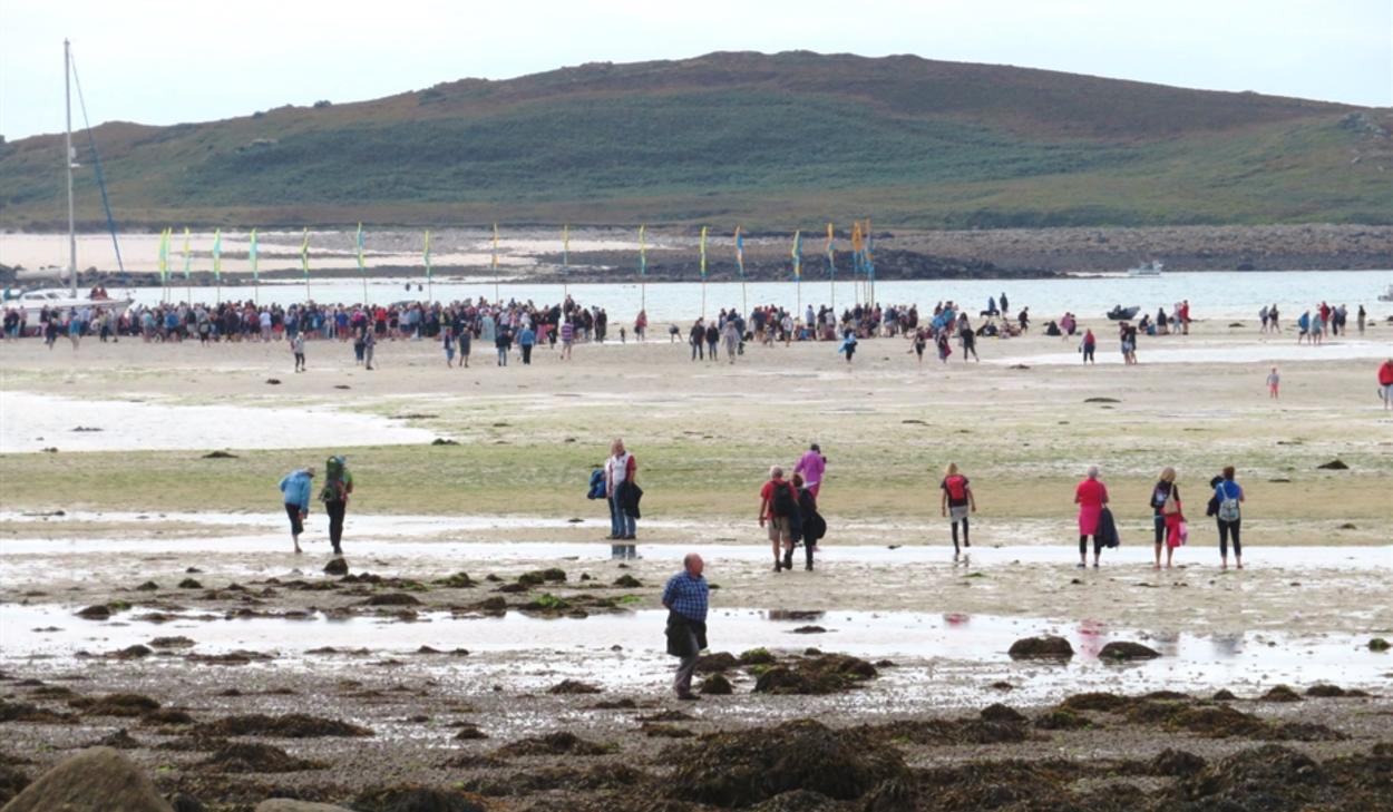 Walking to low tide event
