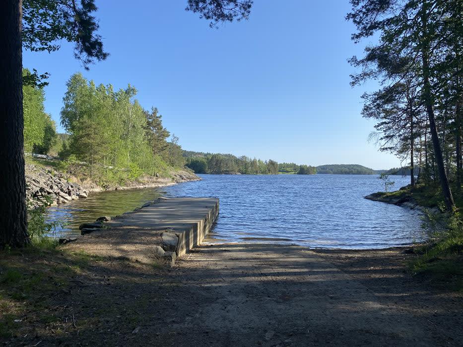 Båtutsettingsplass - Fossebekken, sør-vest i Øymarksjøen, Haldenkanalen