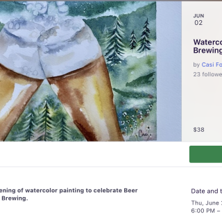 Beer Themed Water Color Painting Class