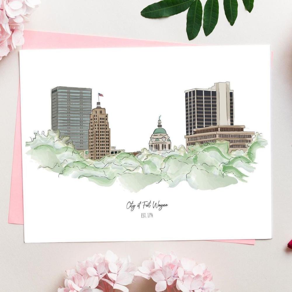 Fort Wayne Skyline Print from VimAnnVigor Design