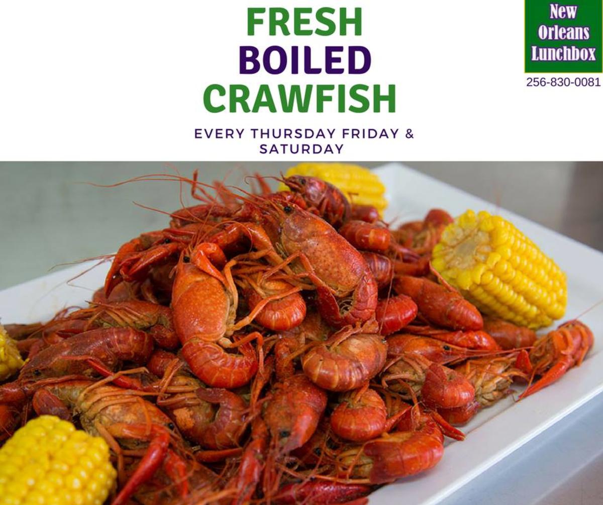 Crawfish boil at New Orleans Lunchbox in Huntsville, AL