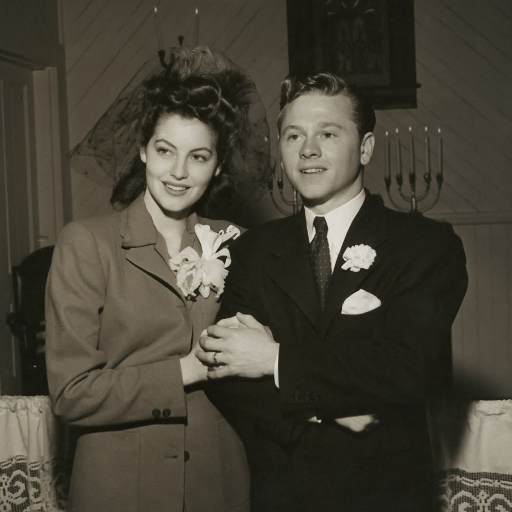 Ava and Mickey's wedding day, 1942.