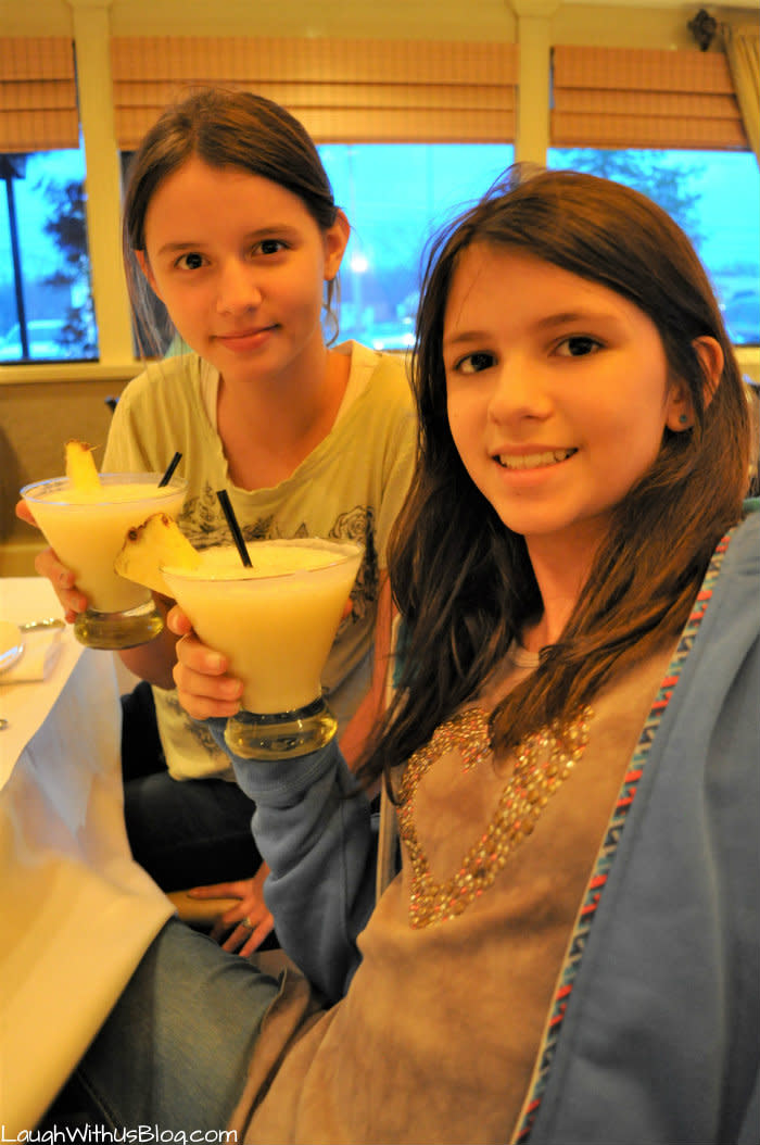 Girls hold fun drinks from Asparagus in Merrillville, Indiana