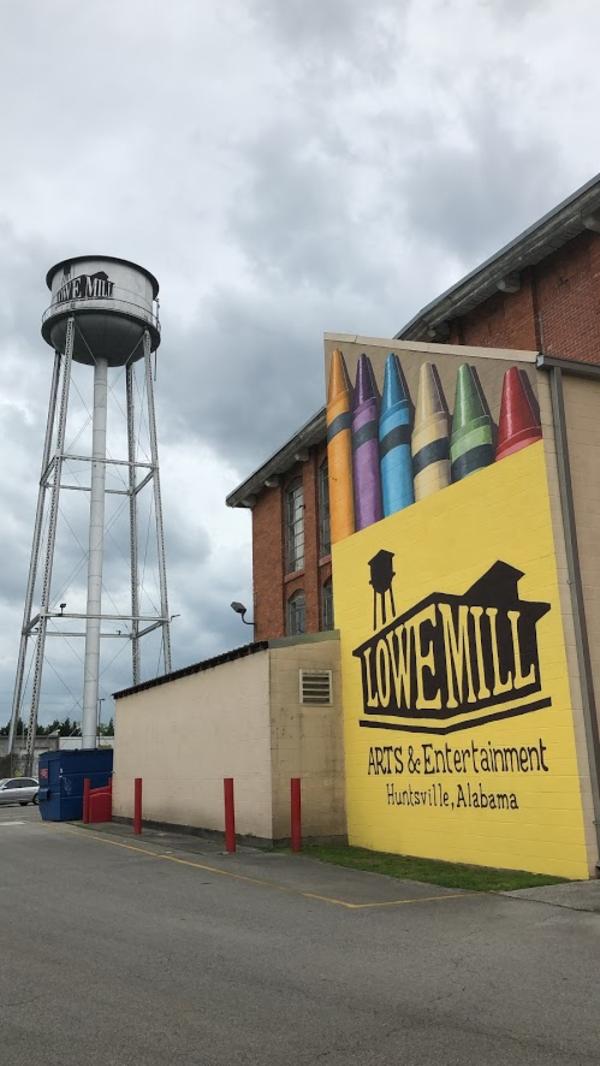 Lowe Mill Crayons Mural and Water tower