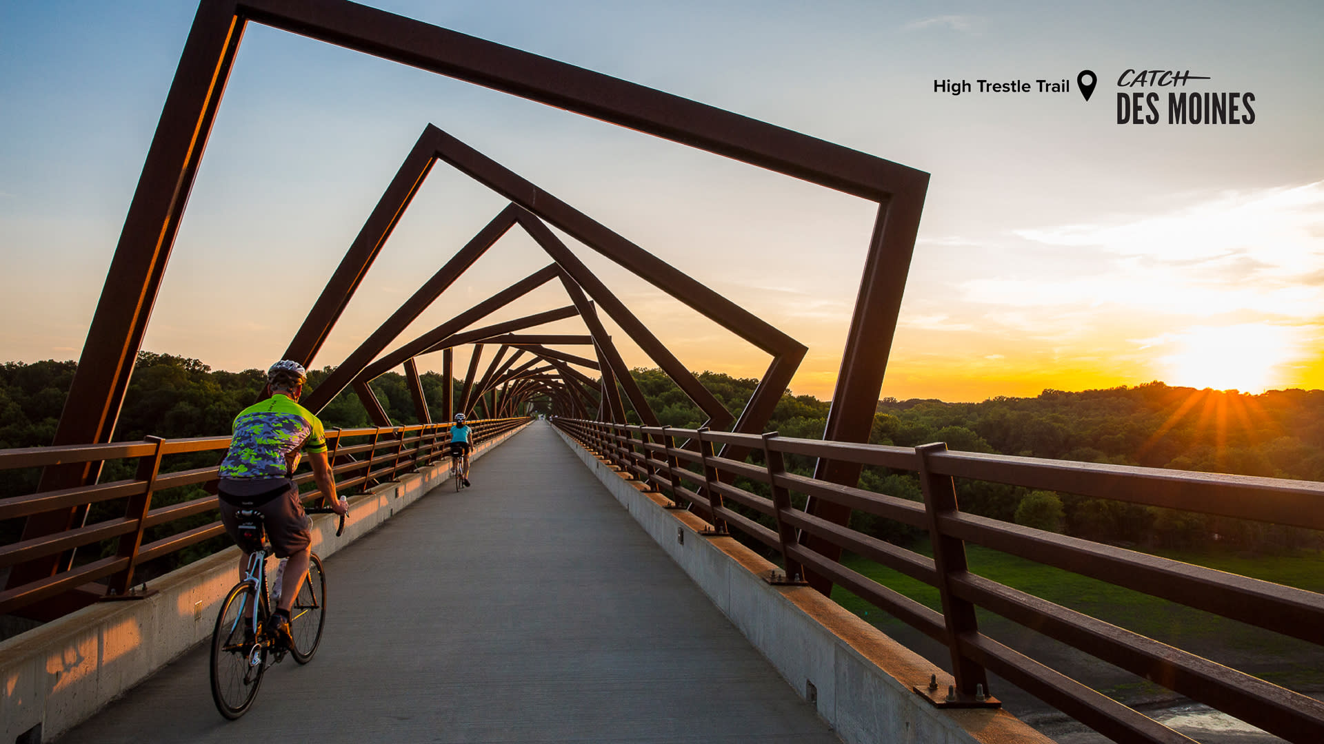 Bikers on the High Trestle Trail Zoom Background