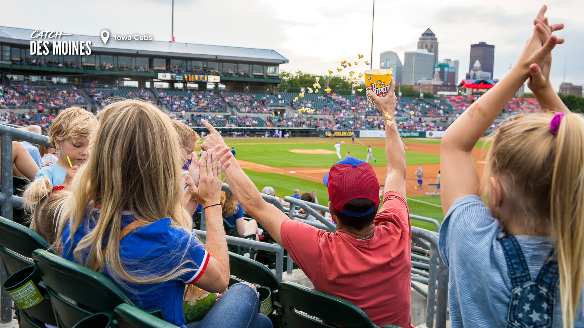 Iowa Cubs Spectators and Stadium Zoom Background