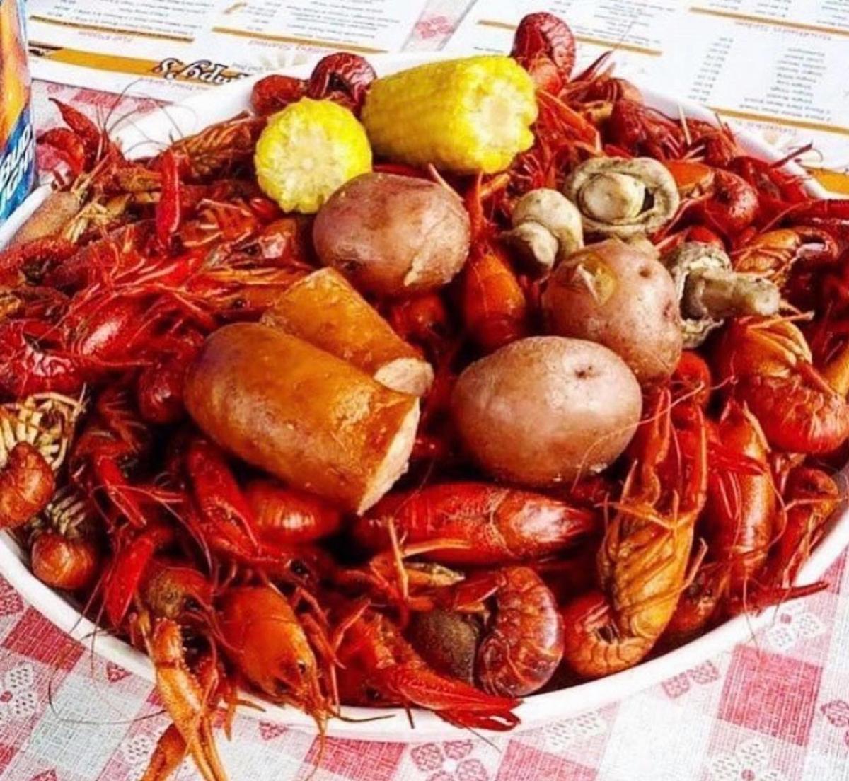 Crawfish boil at Champy's Crawfish in Huntsville, AL