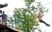 Taking an inaugural ride on the Zip Lines was Brent Ridge, co-owner of Beekman 1802 in Sharon Springs and co-host of the popular television series, The Fabulous Beekman Boys, on Planet Green.