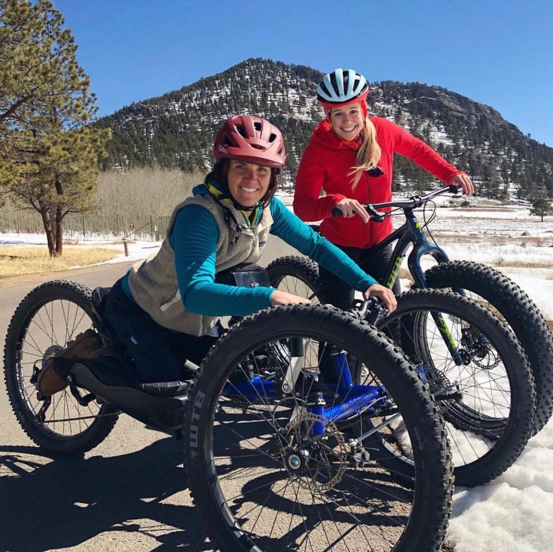 Caroline Gleich and Quinn Brett Fatbiking