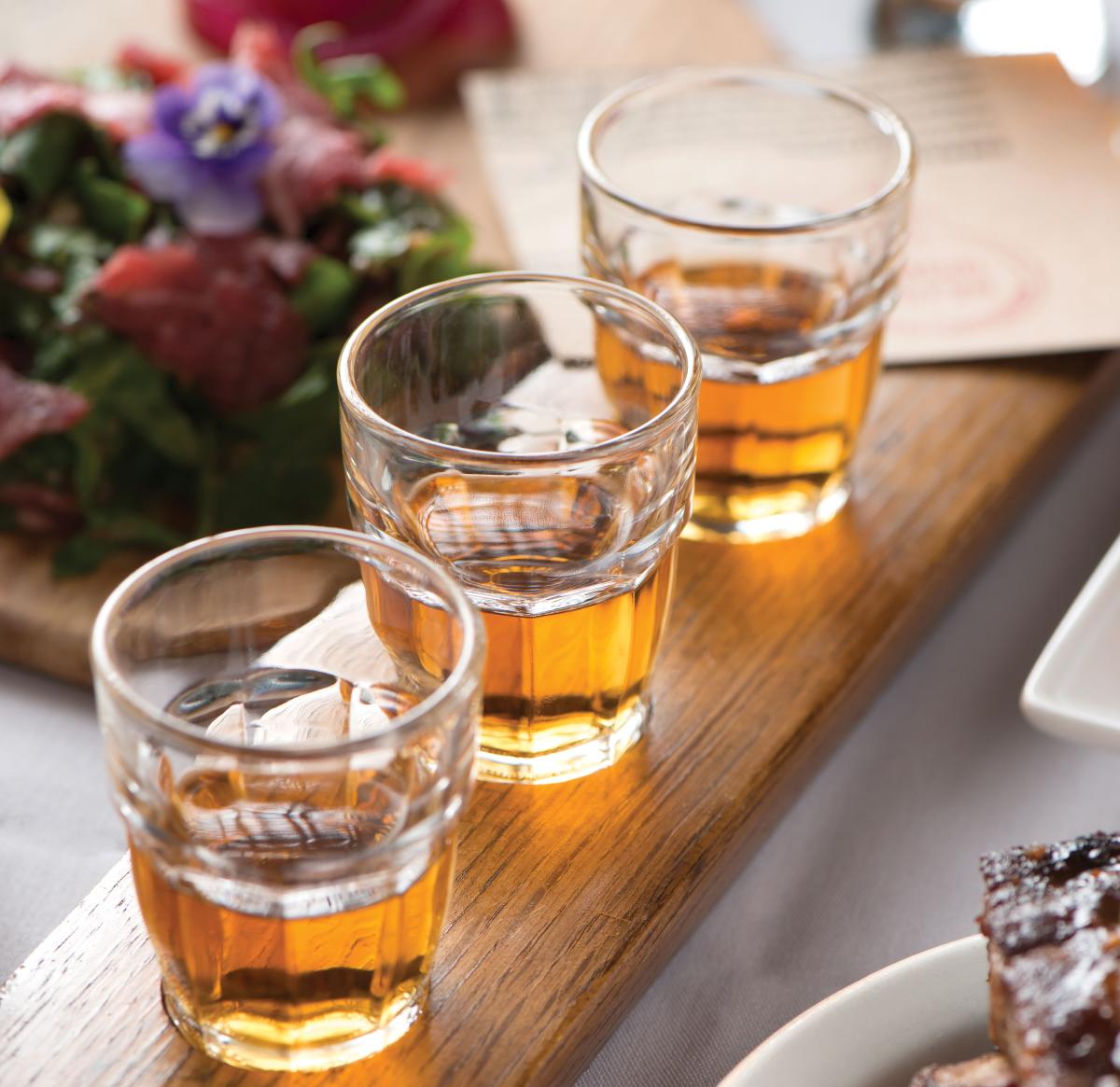 A Bourbon flight from Radish & Rye.