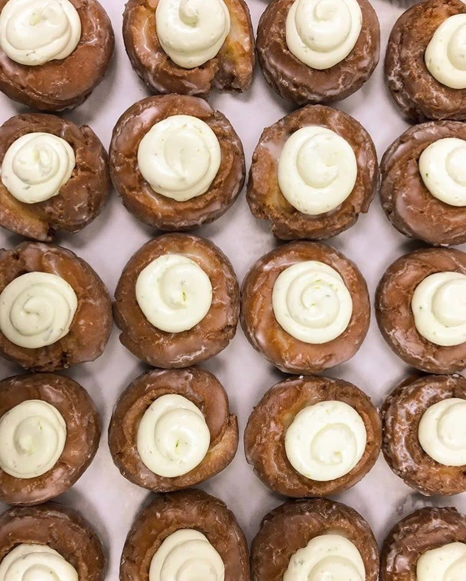 Hetty Arts Pastry donuts lined up ready for the day