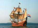 A group of Dutch and American middle school students are making a ten-day Voyage of Discovery aboard the replica 17th century sailing ship Half Moon as they re-create the original voyage of Henry Hudson from September, 1609. After lying at anchor in lower New York Harbor on September 10, the students are slowly making their way up the Hudson River, and plan to reach Albany on Tuesday, Sept. 18.