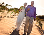 Wedding Couple Walking on the Beach