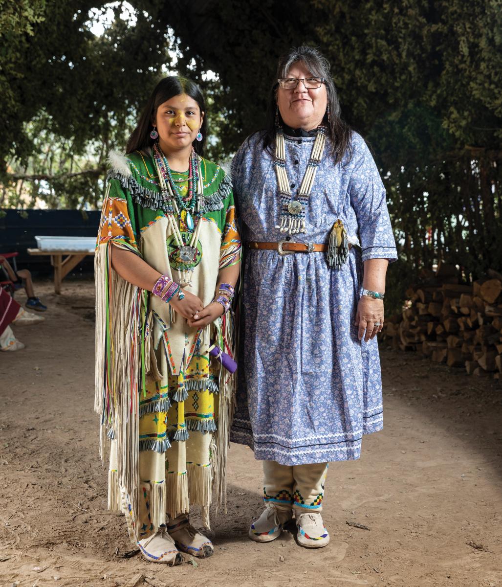 Feather Smith and Zelda Yazza, her medicine woman.