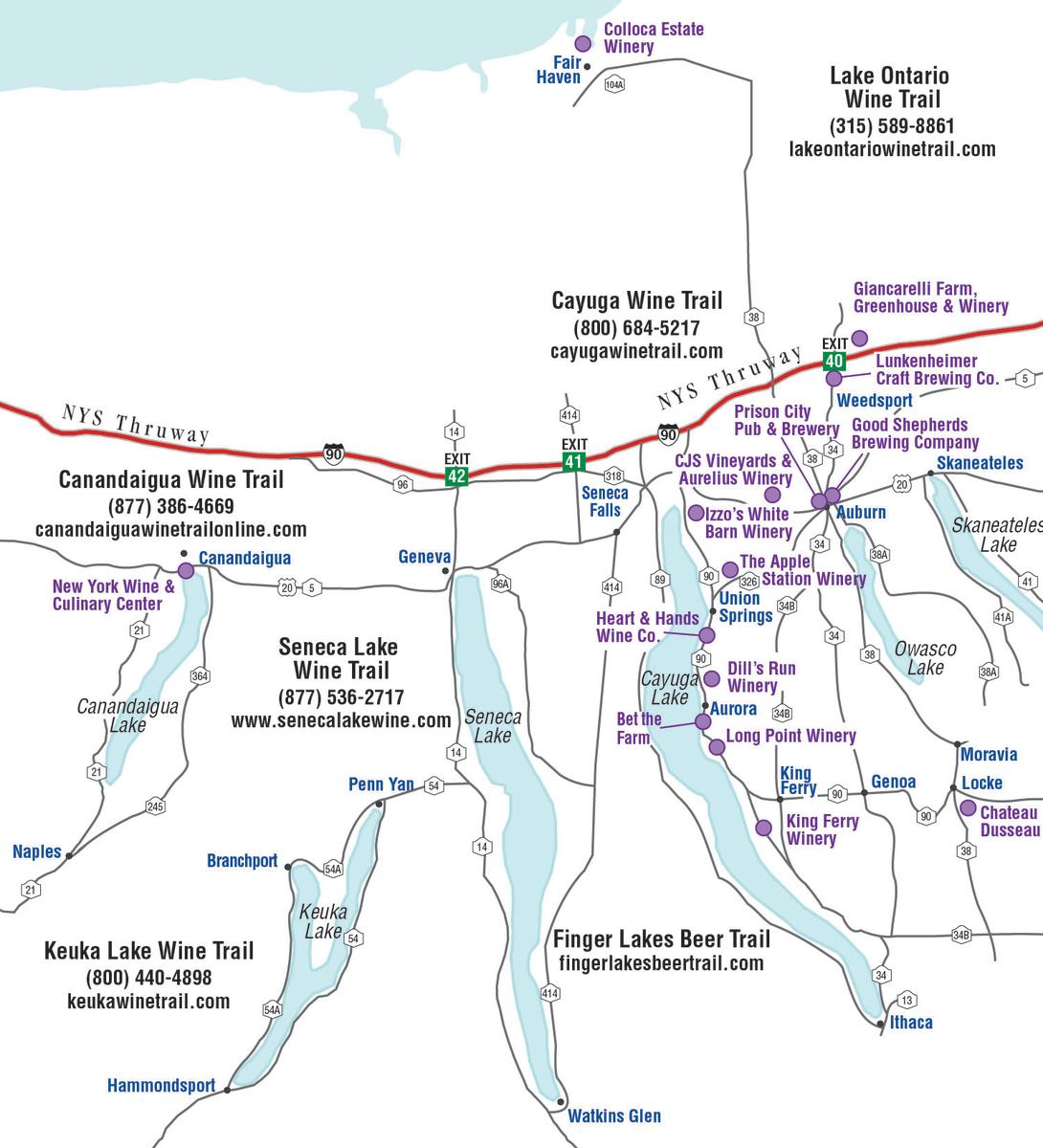 Cayuga Lake Fishing Map