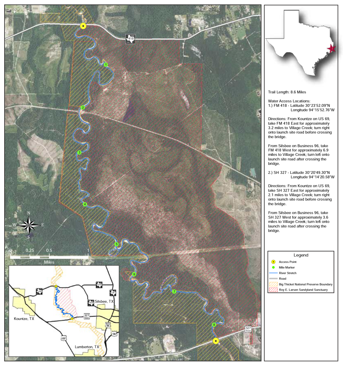 Village Creek Paddle Map