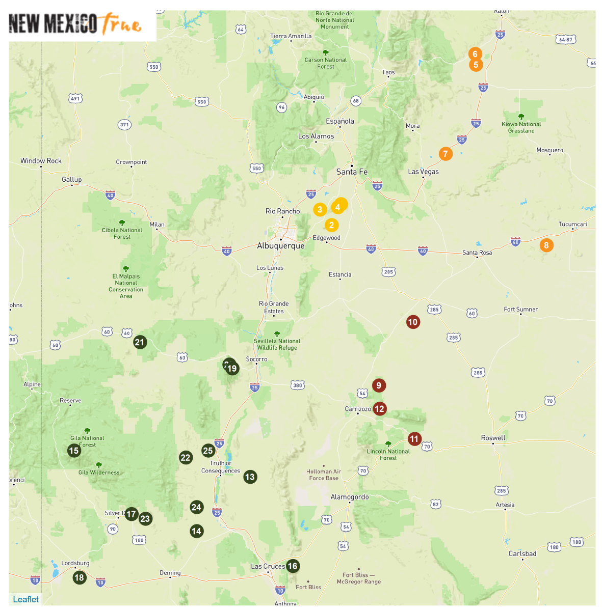 New Mexico Ghost Towns Map