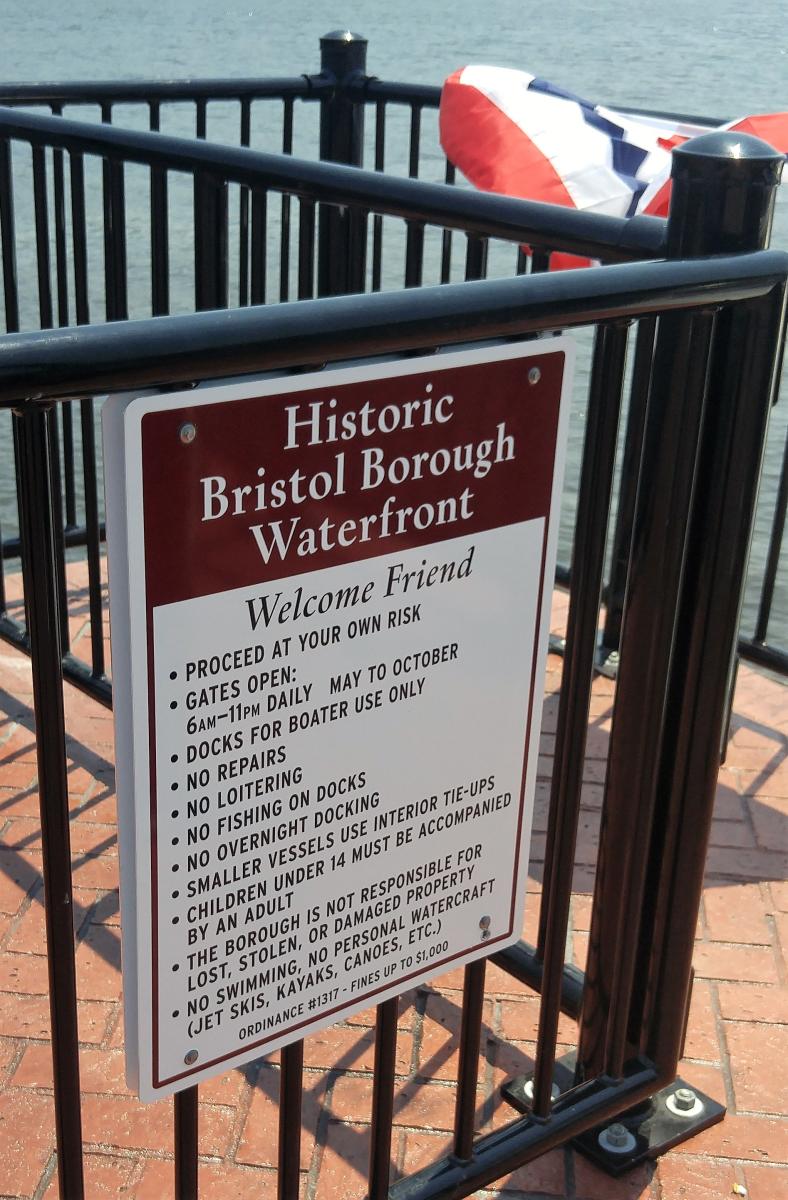 Sign at the Bristol Borough Waterfront