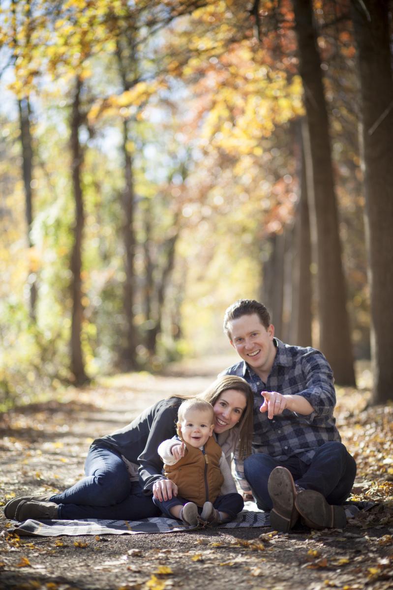 Fall family photo on the Canal Path