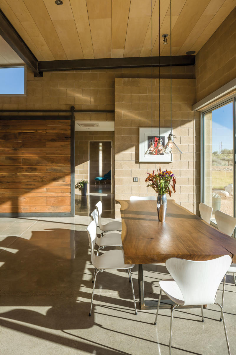 The dining room of Brian and Carrie Freeman's Corrales home