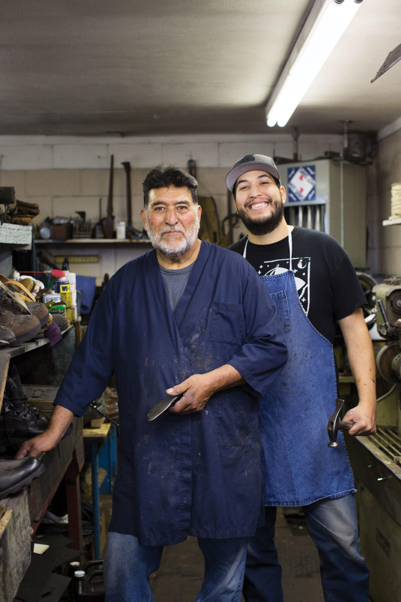Reynaldo and Marcos Trujillo inside Trujillo’s Shoe Shop.